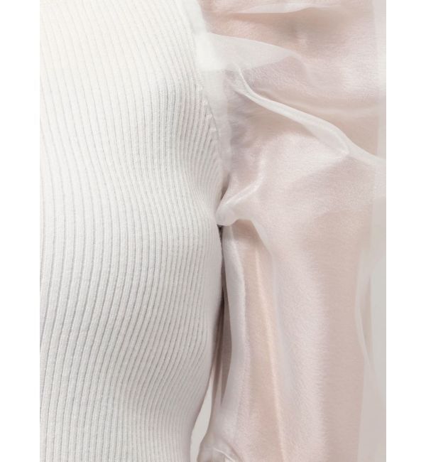 MERCURYDUO「2WAY異素材パフスリーブカットアウトニット」|ニット・セーター|