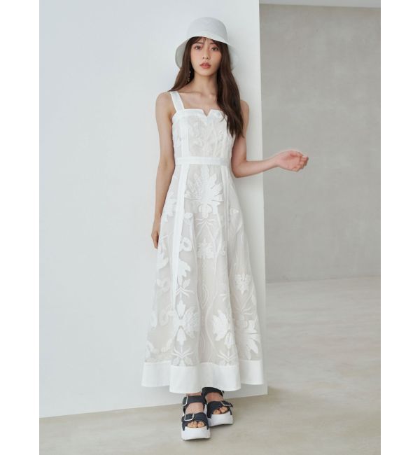 MERCURYDUO「【追加生産/新色追加】カットワークレースキャミワンピース」|ワンピース|