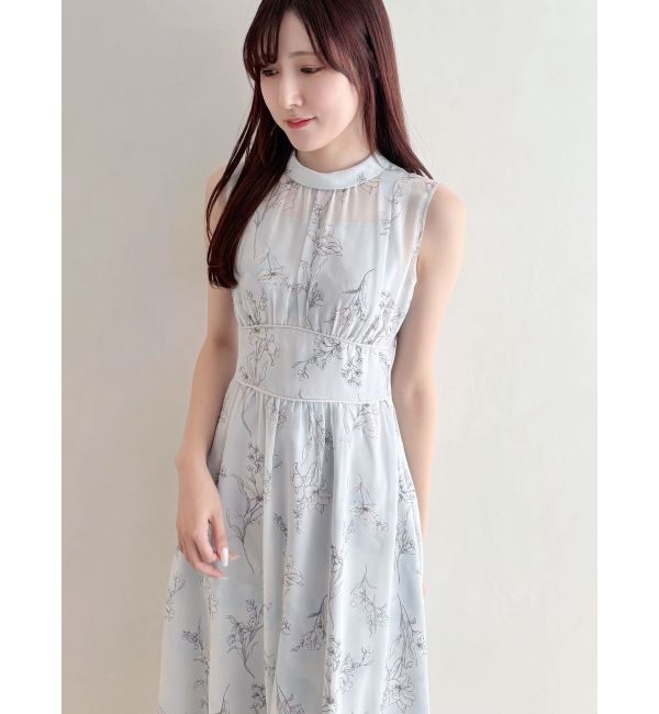 MERCURYDUO「【追加生産】花柄バックレースアップワンピース」|ワンピース|