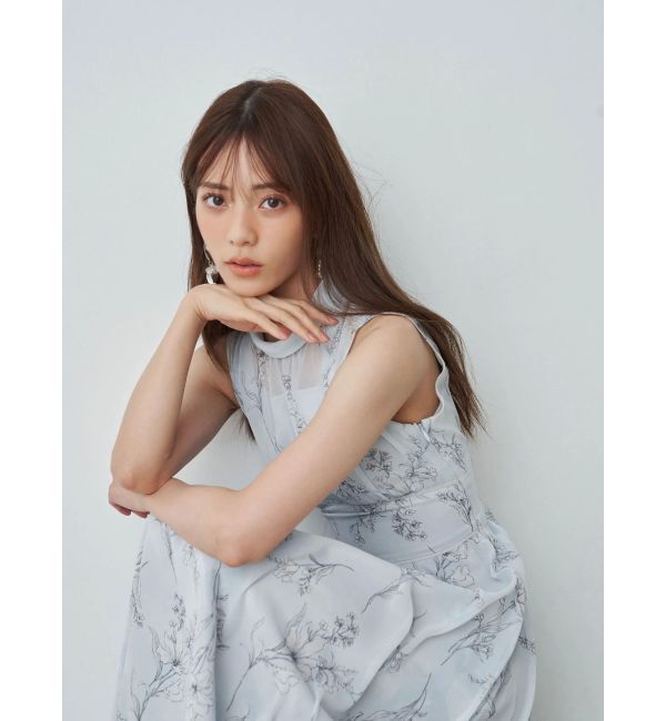 MERCURYDUO「【追加生産】花柄バックレースアップワンピース」|ワンピース|