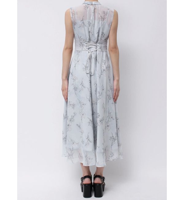 MERCURYDUO「【追加生産】花柄バックレースアップワンピース」|ワンピース|