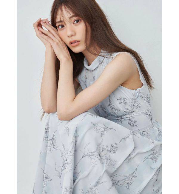MERCURYDUO「【追加生産】花柄バックレースアップワンピース」|ワンピース|