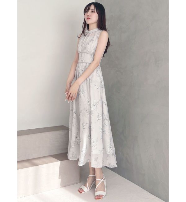 MERCURYDUO「【追加生産】花柄バックレースアップワンピース」|ワンピース|