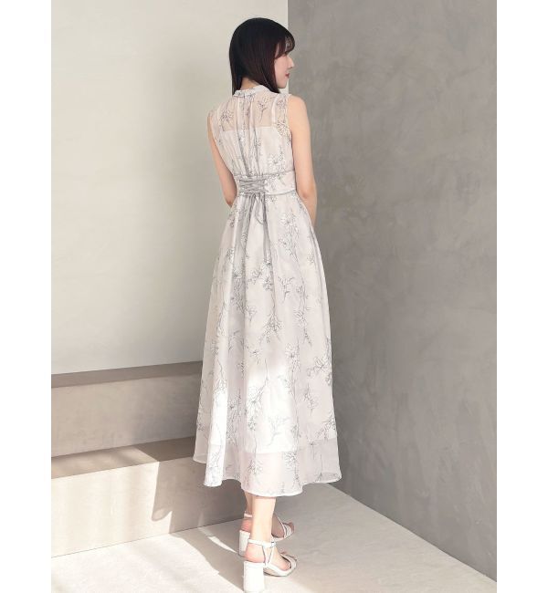 MERCURYDUO「【追加生産】花柄バックレースアップワンピース」|ワンピース|