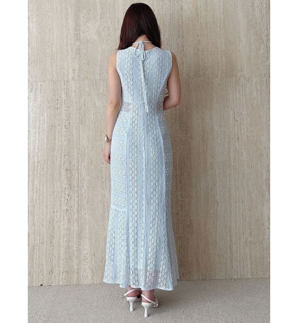MERCURYDUO「カットレースブロッキングマーメイドワンピース」|ワンピース|