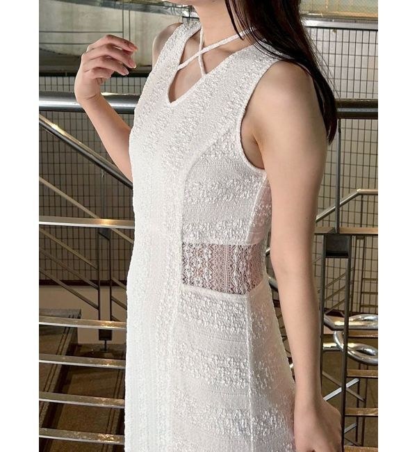 MERCURYDUO「カットレースブロッキングマーメイドワンピース」|ワンピース|