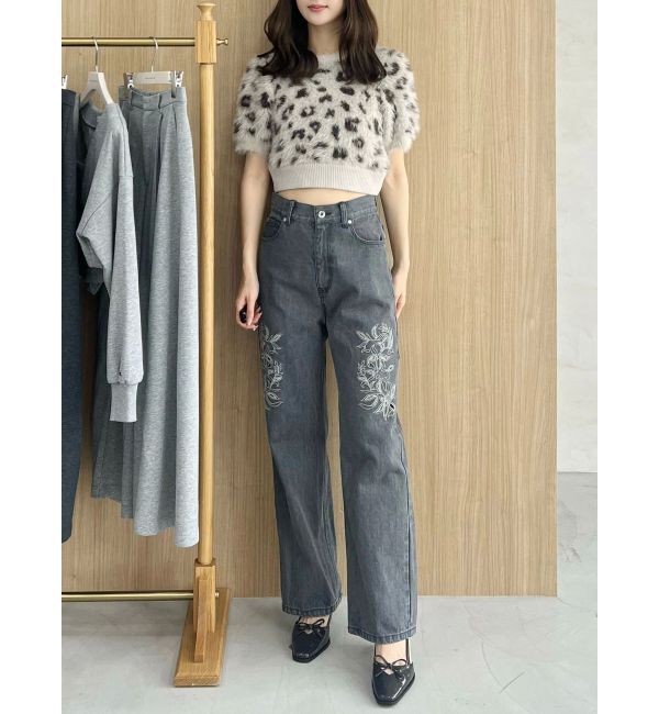 MERCURYDUO「カットワーク刺繍デニムストレートパンツ」|その他|