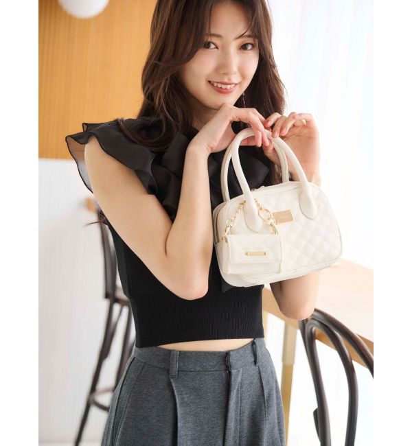 MERCURYDUO「異素材ラッフルコンパクトニット」|ニット・セーター|