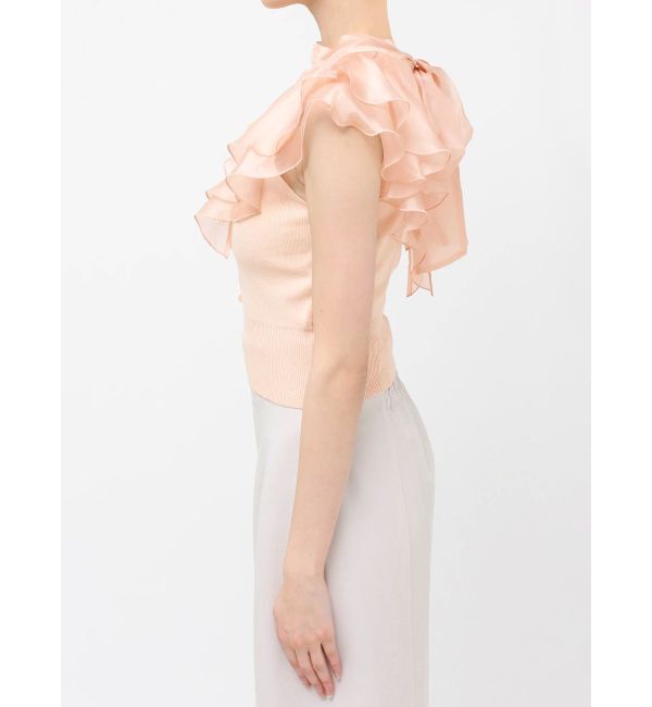 MERCURYDUO「異素材ラッフルコンパクトニット」|ニット・セーター|