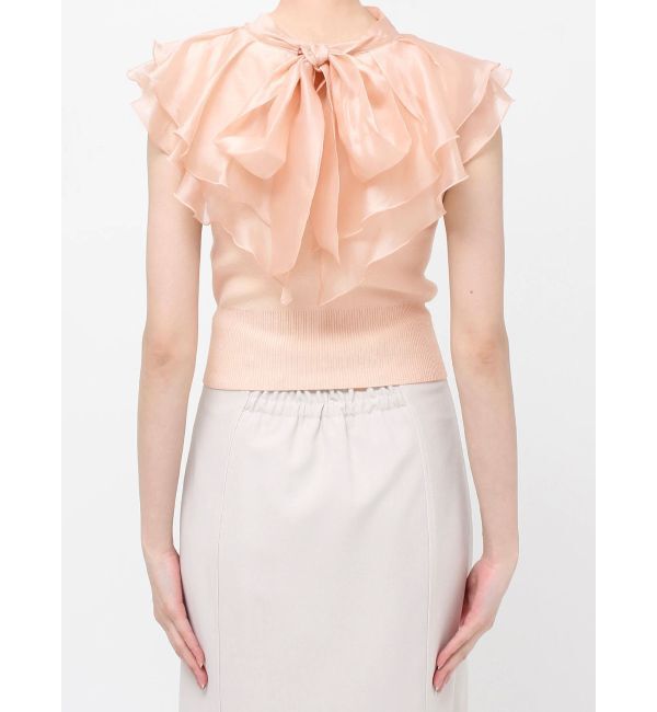 MERCURYDUO「異素材ラッフルコンパクトニット」|ニット・セーター|