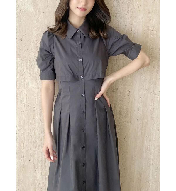 MERCURYDUO「レイヤード風シャツワンピース」|ワンピース|