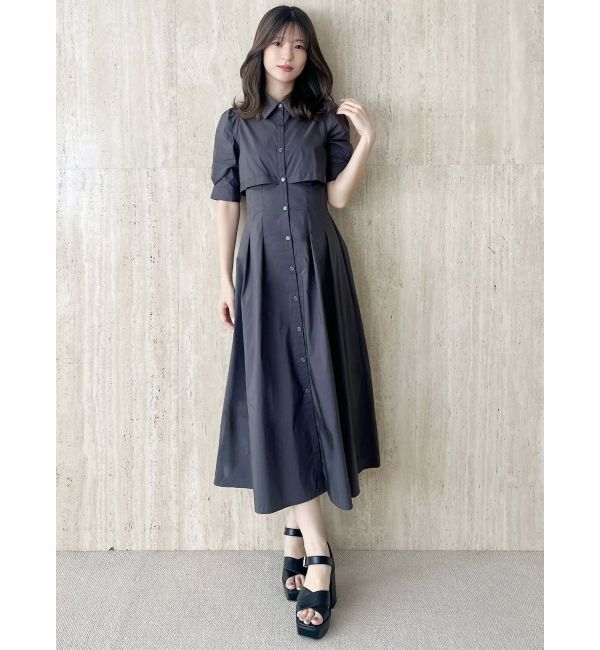 MERCURYDUO「レイヤード風シャツワンピース」|ワンピース|