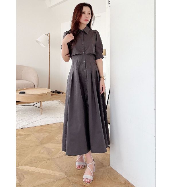 MERCURYDUO「レイヤード風シャツワンピース」|ワンピース|