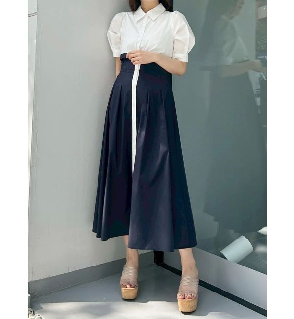 MERCURYDUO「レイヤード風シャツワンピース」|ワンピース|