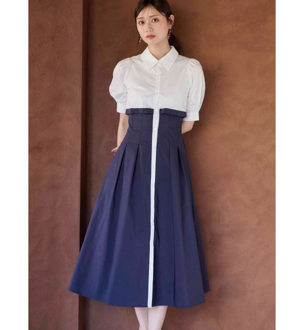 MERCURYDUO「レイヤード風シャツワンピース」|ワンピース|