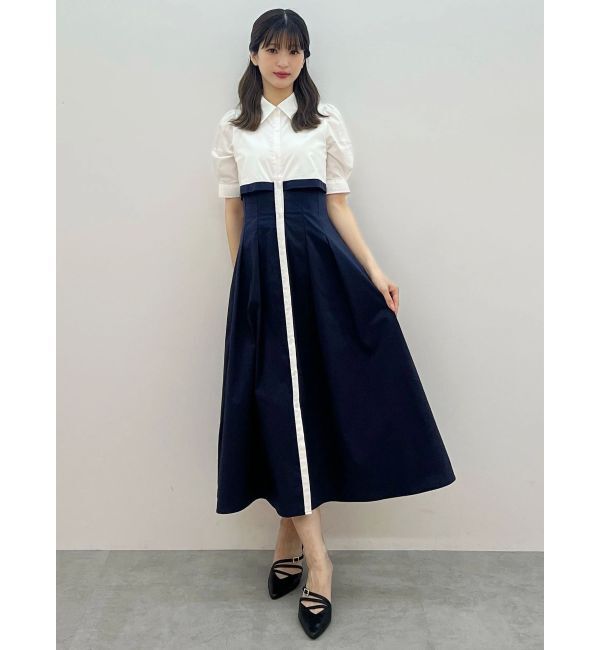 MERCURYDUO「レイヤード風シャツワンピース」|ワンピース|