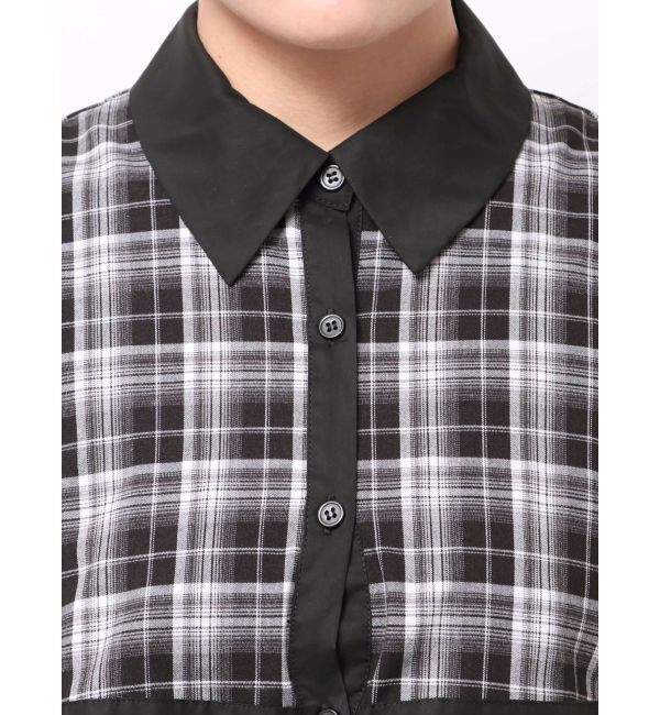 MERCURYDUO「レイヤード風シャツワンピース」|ワンピース|