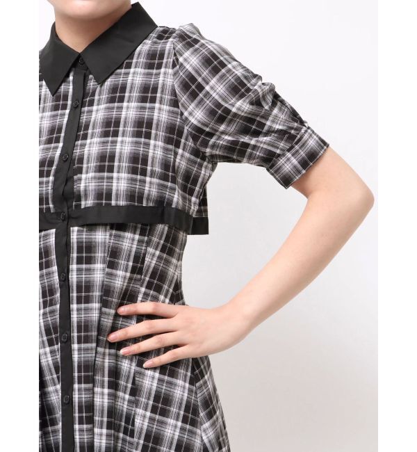 MERCURYDUO「レイヤード風シャツワンピース」|ワンピース|