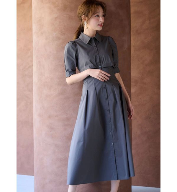 MERCURYDUO「レイヤード風シャツワンピース」|ワンピース|