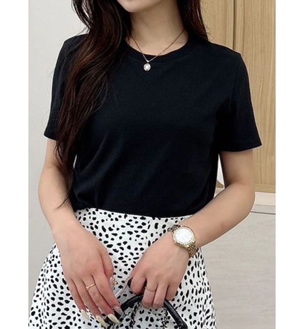 MERCURYDUO「シンプルコンパクトTシャツ」|Tシャツ・カットソー|ブラック