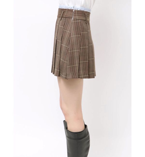 MERCURYDUO「チェックプリーツミニスカパン」|スカート|