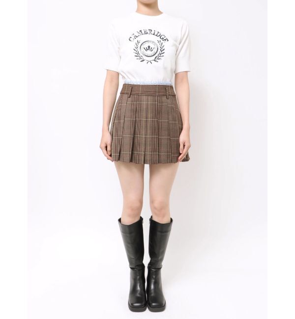 MERCURYDUO「チェックプリーツミニスカパン」|スカート|