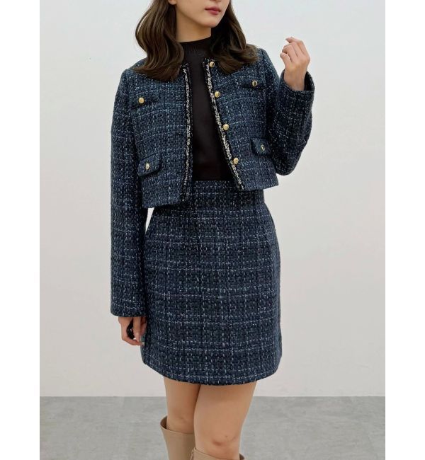 MERCURYDUO「総針パワショルスリットスリーブニット」|ニット・セーター|