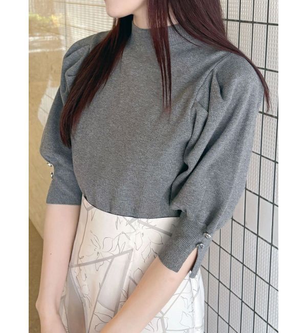 MERCURYDUO「総針パワショルスリットスリーブニット」|ニット・セーター|