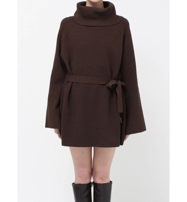 MERCURYDUO「ベルテッドオフタートルニット」|ニット・セーター|