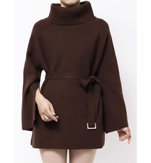 MERCURYDUO「ベルテッドオフタートルニット」|ニット・セーター|