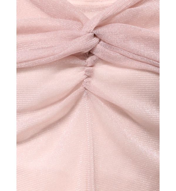 MERCURYDUO「ラメチュールツイストギャザートップス」|Tシャツ・カットソー|