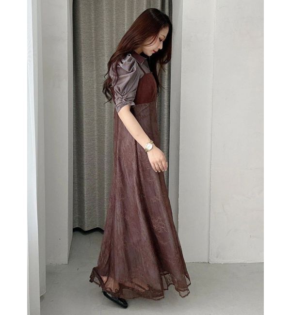 MERCURYDUO「ダブルカラービスチェドッキングパワショルシャツワンピース」|ワンピース|