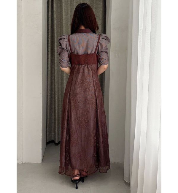 MERCURYDUO「ダブルカラービスチェドッキングパワショルシャツワンピース」|ワンピース|