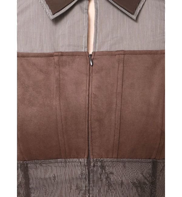 MERCURYDUO「ダブルカラービスチェドッキングパワショルシャツワンピース」|ワンピース|