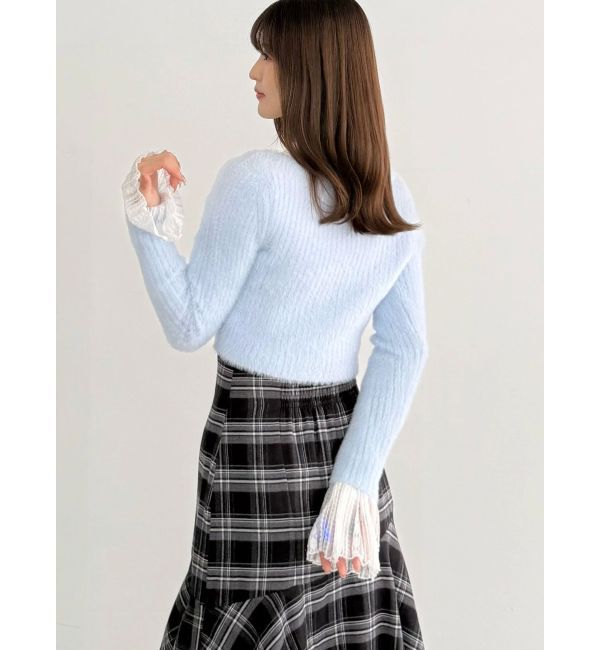 MERCURYDUO「ミニシャギーVネッククロップドニット」|ニット・セーター|