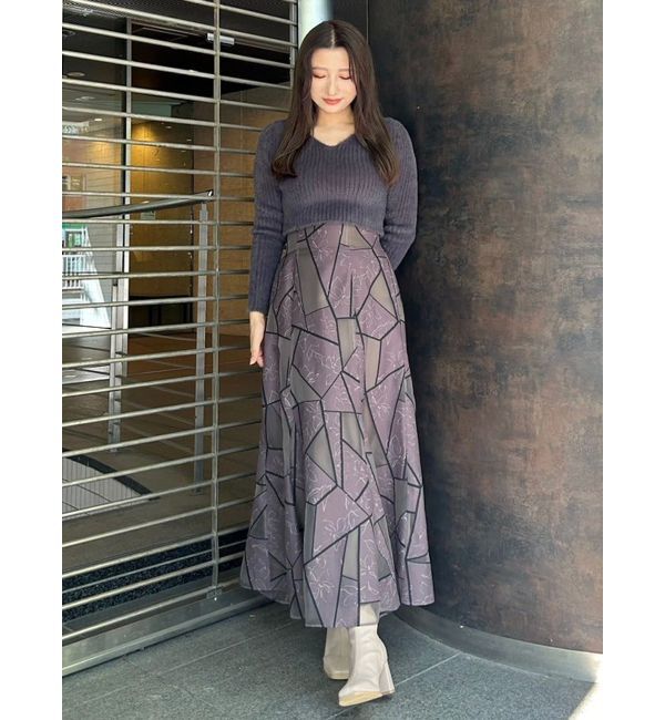 MERCURYDUO「ミニシャギーVネッククロップドニット」|ニット・セーター|