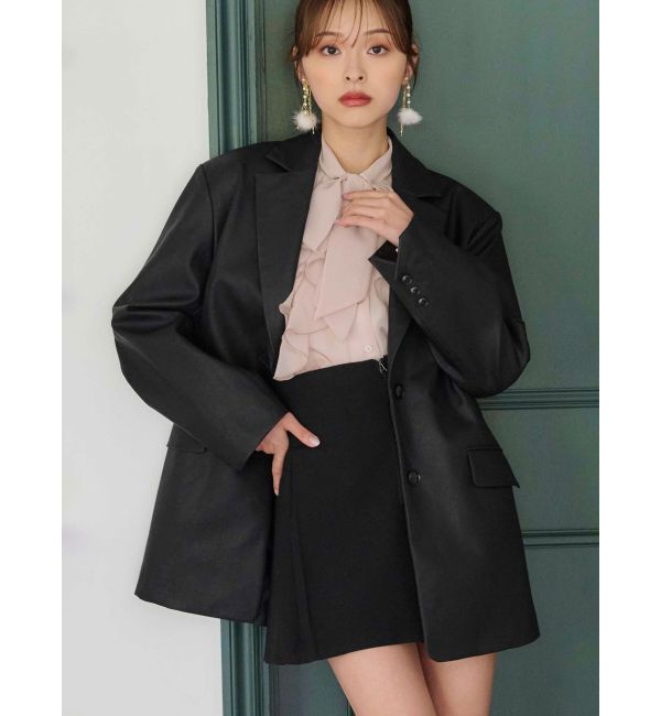 MERCURYDUO「フェイクレザーオーバージャケット」|テーラードジャケット|