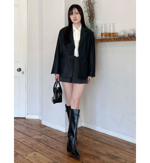 MERCURYDUO「フェイクレザーオーバージャケット」|テーラードジャケット|