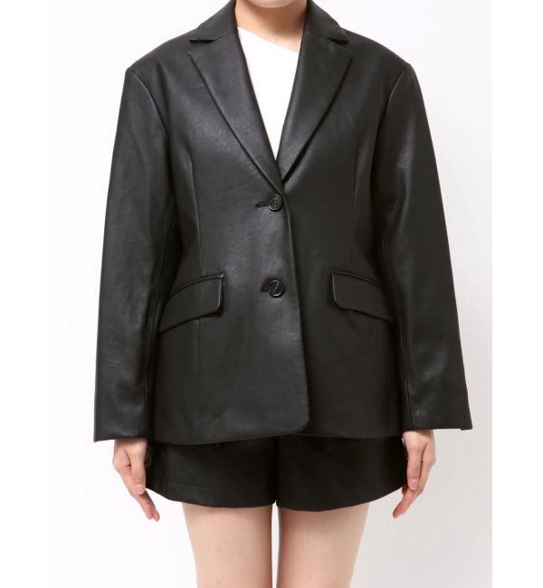 MERCURYDUO「フェイクレザーオーバージャケット」|テーラードジャケット|
