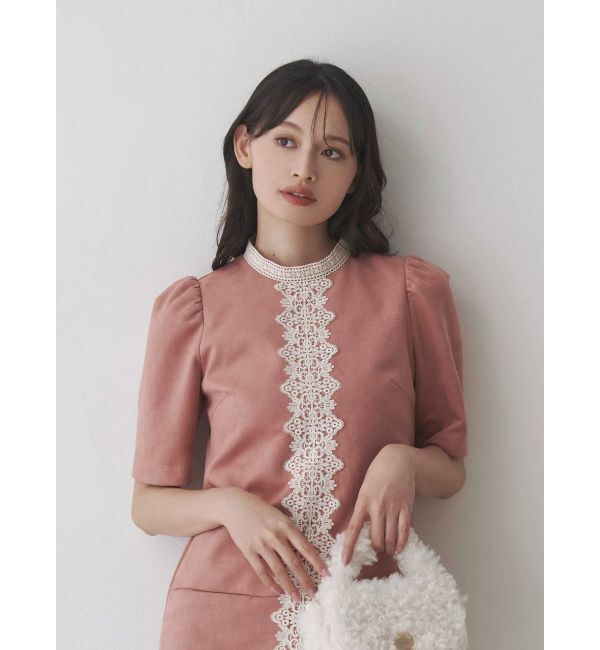 MERCURYDUO「バイカラーレースミニワンピース」|ワンピース|