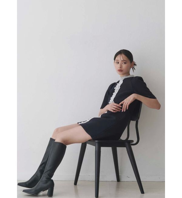 MERCURYDUO「バイカラーレースミニワンピース」|ワンピース|