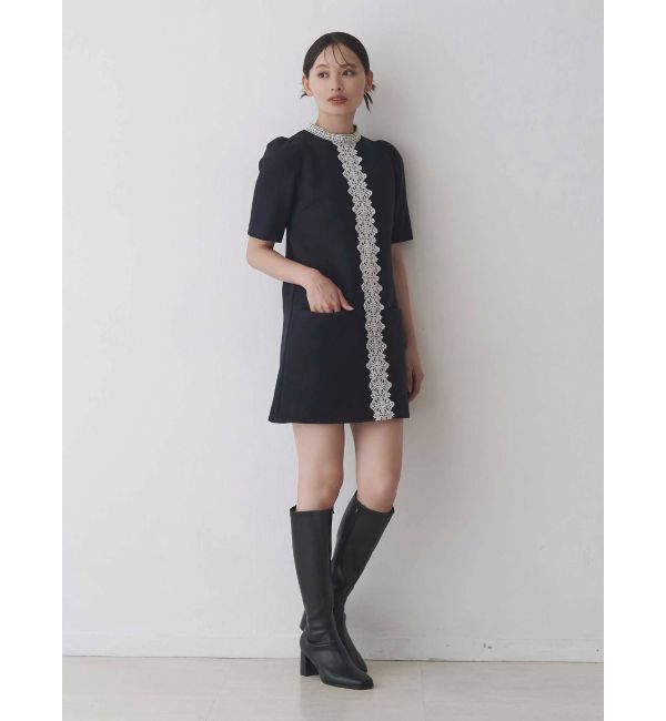 MERCURYDUO「バイカラーレースミニワンピース」|ワンピース|