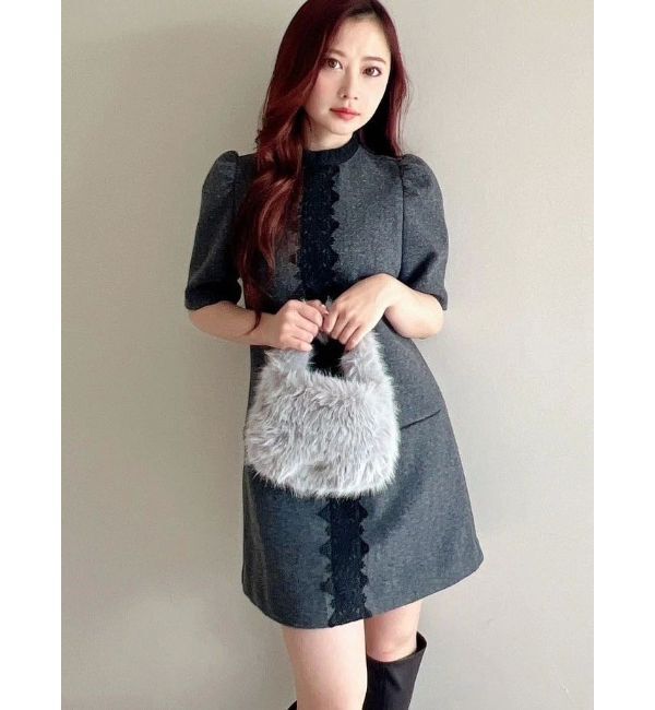 MERCURYDUO「バイカラーレースミニワンピース」|ワンピース|