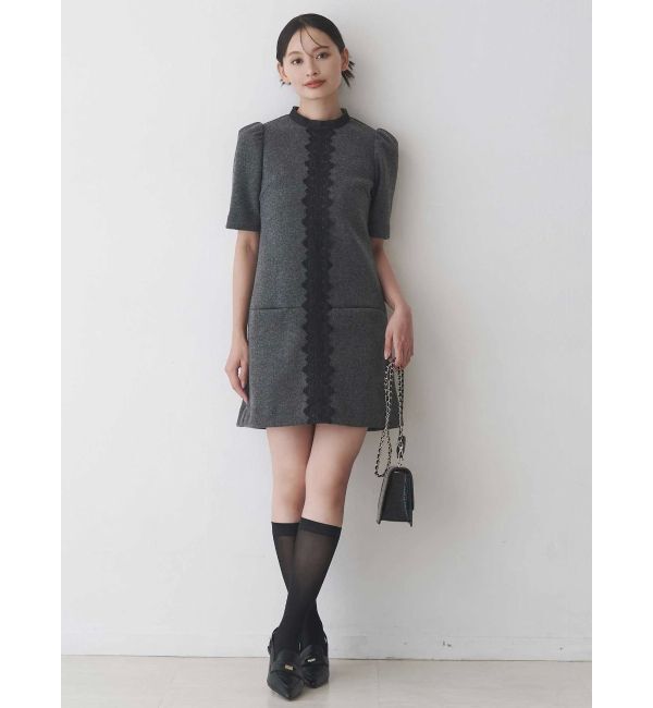 MERCURYDUO「バイカラーレースミニワンピース」|ワンピース|