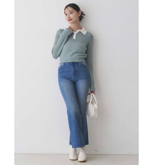 MERCURYDUO「クリアボタンポロニット」|ニット・セーター|