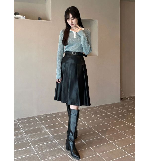 MERCURYDUO「クリアボタンポロニット」|ニット・セーター|