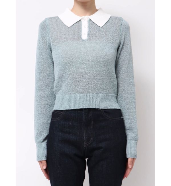 MERCURYDUO「クリアボタンポロニット」|ニット・セーター|
