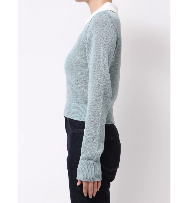 MERCURYDUO「クリアボタンポロニット」|ニット・セーター|