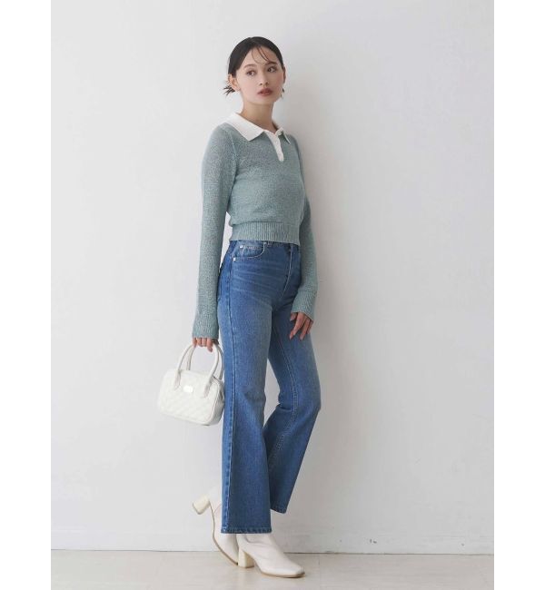 MERCURYDUO「クリアボタンポロニット」|ニット・セーター|