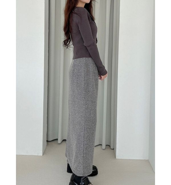 MERCURYDUO「ダブルカラーフェイクレイヤードリブニット」|ニット・セーター|